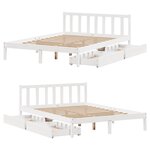 vidaXL Cadre de lit sans matelas blanc 140x190 cm bois de pin massif