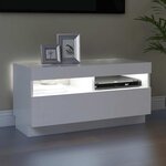 vidaXL Meuble TV avec lumières LED blanc 80x35x40 cm