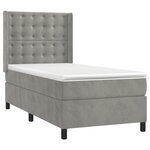 vidaXL Sommier à lattes de lit matelas LED Gris clair 80x200cm Velours