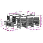 vidaXL Ensemble à manger de jardin et coussins 11 Pièces mélange beige