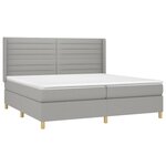 vidaXL Sommier à lattes de lit matelas LED Gris clair 200x200 cm Tissu