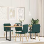 vidaXL Chaises à manger lot de 4 vert foncé tissu