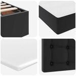 vidaXL Lit avec rangement et LED Noir 180 x 200 cm Simili cuir