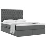 vidaXL Lit avec rangement et matelas Gris foncé 140 x 190 cm Polyester