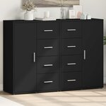 vidaXL Buffets 2 Pièces noir 60x31x84 cm bois d'ingénierie