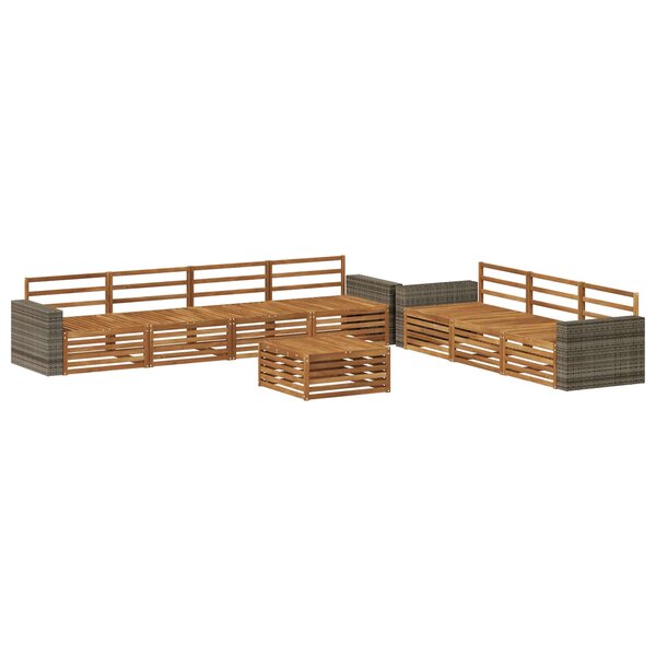 vidaXL Ensemble de canapés d'extérieur 8 pc Naturel