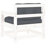 vidaXL Chaises de jardin et coussins lot de 2 blanc bois de pin massif