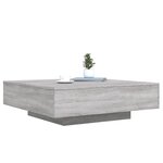 vidaXL Table basse avec lumières LED sonoma gris 100x100x31 cm