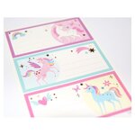 24 étiquettes adhésives scolaires - Rectangle - Licornes magiques