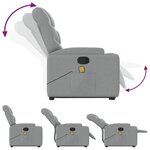 vidaXL Fauteuil de massage inclinable Gris clair Tissu