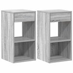 vidaXL Tables de chevet avec tiroir 2 Pièces sonoma gris 35x34x66 5 cm