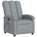 vidaXL Fauteuil de massage inclinable électrique gris clair tissu
