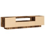 vidaXL Meuble TV avec lumières LED vieux bois bois d'ingénierie
