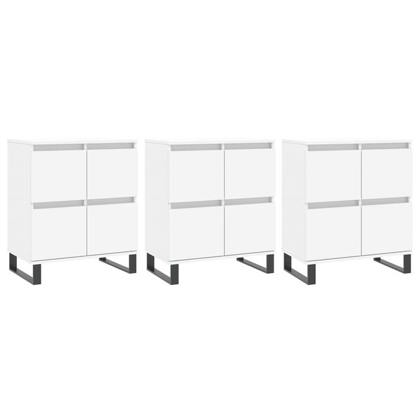 vidaXL Buffets 3 Pièces Blanc Bois d'ingénierie