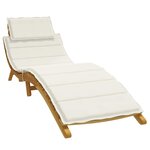 vidaXL Coussin de chaise longue crème mélangé 186x58x4 cm tissu
