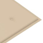 vidaXL Banc Batavia avec coussin beige 120 cm Bois de teck massif