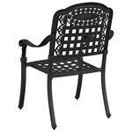 Chaises de jardin vidaXL 2 Pièces Noires en aluminium moulé
