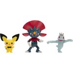 Jazwares PKW4083 - Pokémon Pack de 3 Figurines de Combat