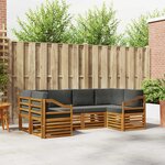 vidaXL Ensemble de canapés d'extérieur 6 pc Naturel et Anthracite
