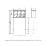 Bloc collectif Leabox  3x2  grade 3  simple face  extérieur  fixation sur pieds à sceller   ivoire ral 1015  finition brillante