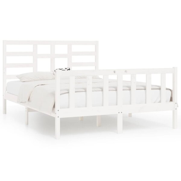 vidaXL Cadre de lit sans matelas blanc 140x200 cm bois de pin massif