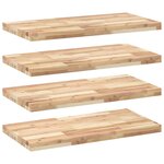 vidaXL Étagères flottantes 4 Pièces 80x40x4 cm acacia massif non traité
