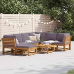 vidaXL Salon de jardin avec coussins 8 Pièces bois massif d'acacia