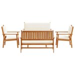 vidaXL Ensemble de canapé de jardin 5 Pièces Marron Bois d'acacia massif