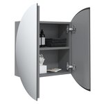 vidaXL Armoire de salle de bain miroir rond et LED Gris 40x40x17 5 cm