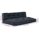 vidaXL Coussin de canapé sur palette 2 Pièces Anthracite tissu