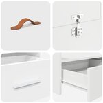 vidaXL Cadre de lit avec rangement avec tête de lit Blanc 135 x 190 cm