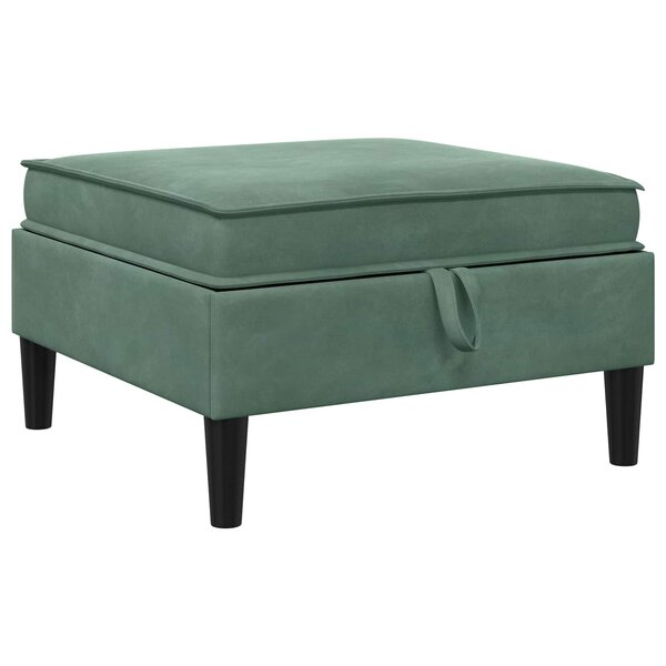 vidaXL Pouf avec Rangement Vert Mer Velours