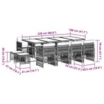 vidaXL Ensemble à manger de jardin et coussins 13 Pièces gris clair rotin