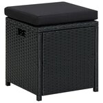 vidaXL Salon de jardin 6 Pièces avec coussins résine tressée noir