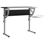 Bureau table poste de travail meuble d'ordinateur informatique étude d'artisanat et 110 x 53 x (58-87) cm noir 02_0023700