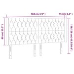 vidaXL Tête de lit à LED Vert foncé 183x16x118/128 cm Velours