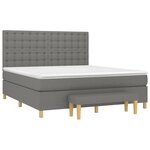 vidaXL Sommier à lattes de lit avec matelas Gris foncé 180x200cm Tissu