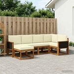 vidaXL Ensemble de canapés d'extérieur 6 pc Naturel et Crème
