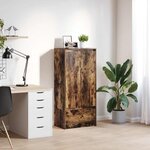 vidaXL Armoire avec tiroir chêne fumé 55 5x34x119 5 cm bois ingénierie
