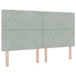 vidaXL Tête de Lit LED Argyle Gris clair 90 cm Velours