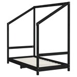 vidaXL Cadre de lit pour enfant noir 80x160 cm bois de pin massif