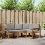 vidaXL Ensemble de canapés d'extérieur 4 pc Gris Naturel et Clair