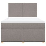 vidaXL Sommier à lattes de lit avec matelas Taupe 140x190 cm Tissu