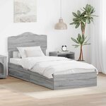 vidaXL Lit de Rangement Gris Sonoma 90 x 200 cm Bois d'ingénierie