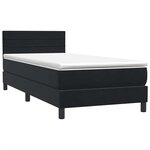 vidaXL Sommier à lattes de lit avec matelas noir 80x220 cm velours