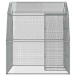 vidaXL Cage à oiseaux avec porte argenté acier galvanisé