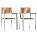 vidaXL Chaise de jardin 2 pc Bois d'acacia massif et acier inoxydable