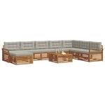 vidaXL Ensemble de canapés d'extérieur 9 Pièces Gris Naturel et Clair