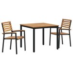 vidaXL Ensemble de salle à manger de jardin 3 pièces en bois massif d'acacia et métal