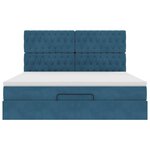 VidaXL Cadre de lit ottoman avec matelas bleu foncé 160x200 cm velours